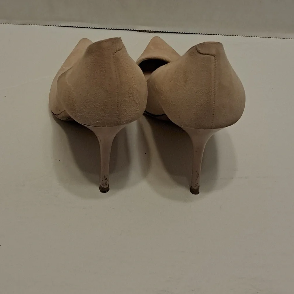 Jimmy Choo Nude Suede Pointed-Toe Pumps